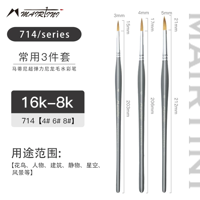 Nylon Round Brushes · Set of 3