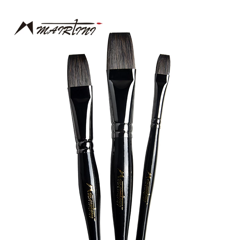 Red & Black Squirrel Flat Brush No. 6