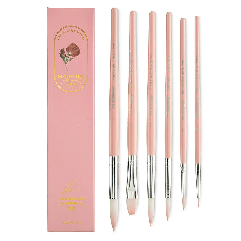 Radiance Pink Watercolour Brush Gift Set · 6 pcs