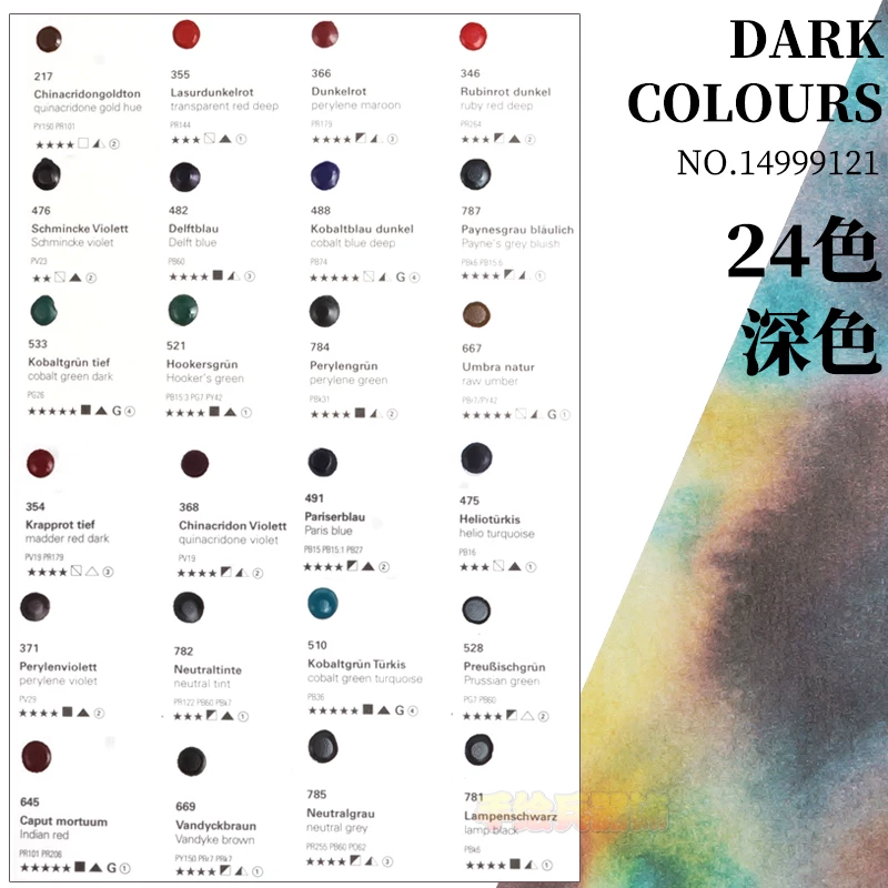 Schmincke Horadam Dot Card · 24 Deep Colours